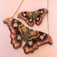 ARTHUR ATLAS MOTH ACRYLIC NECKLACE
