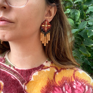 BOHEME TASSEL STUD ACRYLIC EARRINGS
