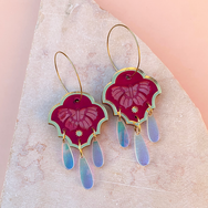 BUTTERFLY TEARS BERRY ACRYLIC EARRINGS