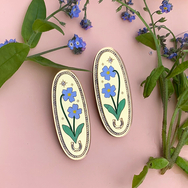 FORGET ME NOT OVAL ACRYLIC EARRINGS