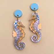 OCEAN EQUINE ACRYLIC LILAC EARRINGS