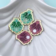 SEA SHELLY SIREN GREEN ACRYLIC EARRINGS