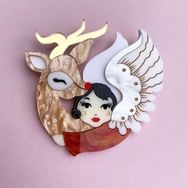 MY DEER ANGEL CREAM ACRYLIC BROOCH