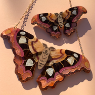 ARTHUR ATLAS MOTH ACRYLIC NECKLACE