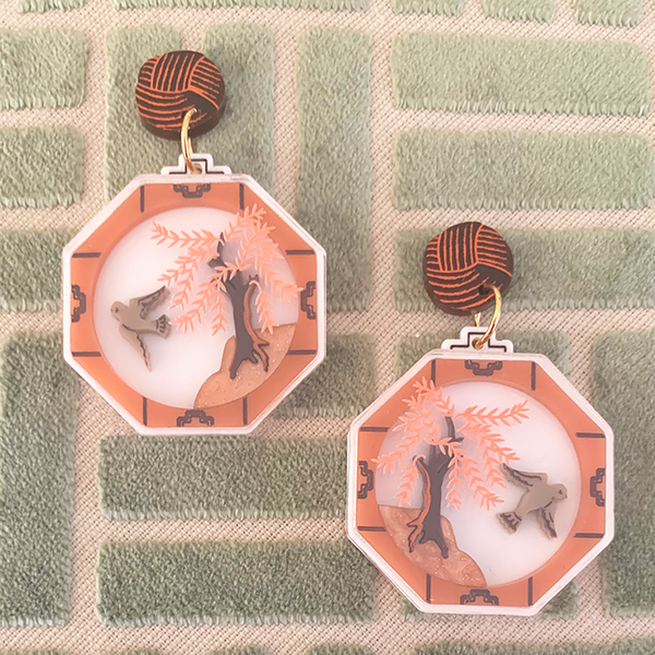 PRE ORDER AUTUMN WILLOW DIORAMA ACRYLIC EARRINGS