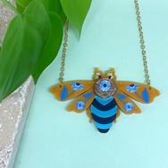 PRE ORDER HONEY I'M THE BLUE BANDED QUEEN BEE ACRYLIC NECKLACE
