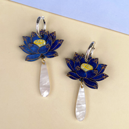 BLUE LOTUS TEARS ACRYLIC EARRINGS