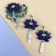 BLUE LOTUS TEARS ACRYLIC EARRINGS