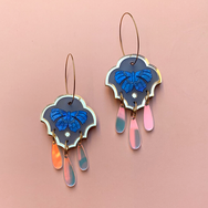 BUTTERFLY TEARS BLUE ACRYLIC EARRINGS