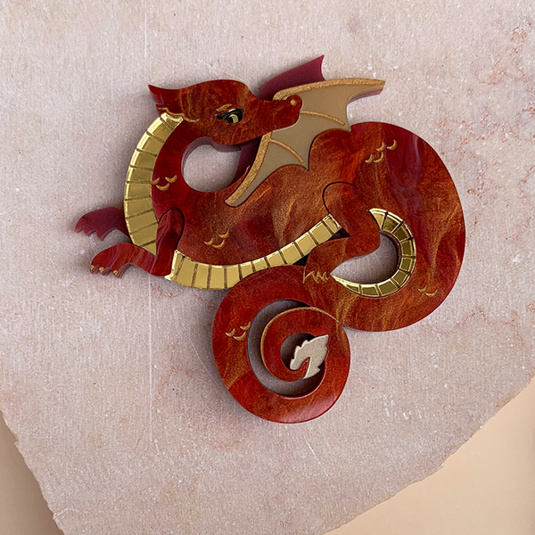**PRE ORDER** YEAR OF THE DRAGON 2024 RED ACRYLIC BROOCH