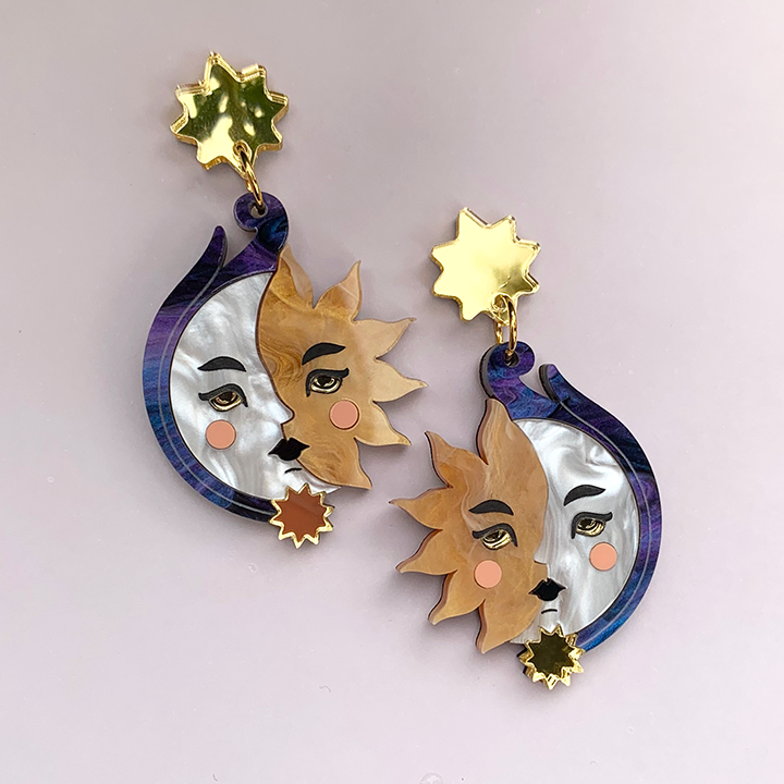 SOLAR ECLIPSE ACRYLIC EARRINGS