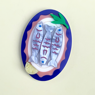 FISHLASS CATCH NAVY ACRYLIC BROOCH