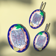 FISHLASS CATCH NAVY ACRYLIC EARRINGS