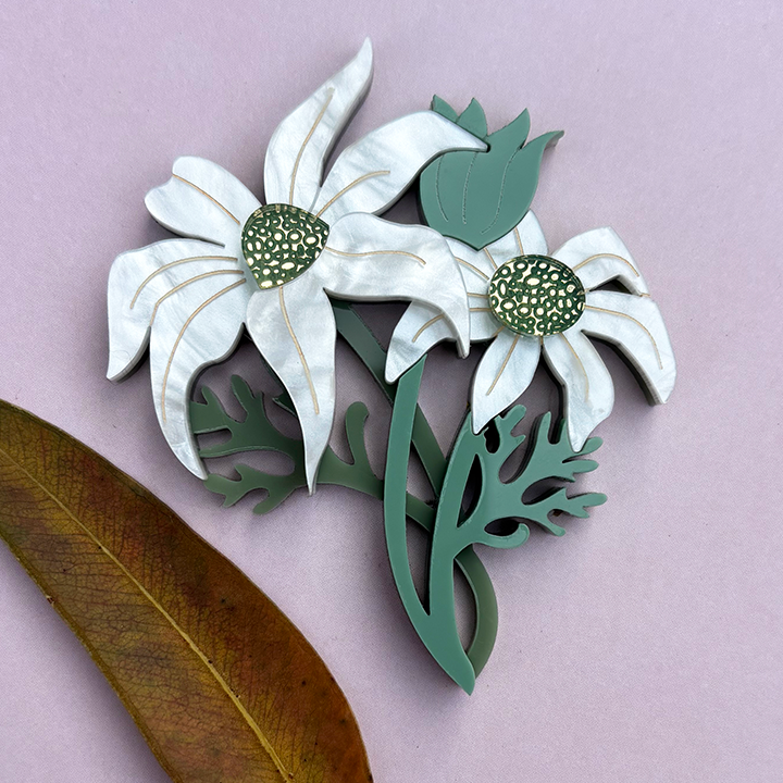 **PRE ORDER** FLANNEL FLOWER POSIE ACRYLIC BROOCH