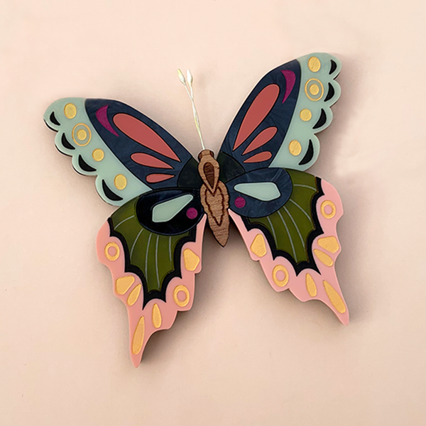 FLUTTER BY BUTTERFLY ACRYLIC BROOCH