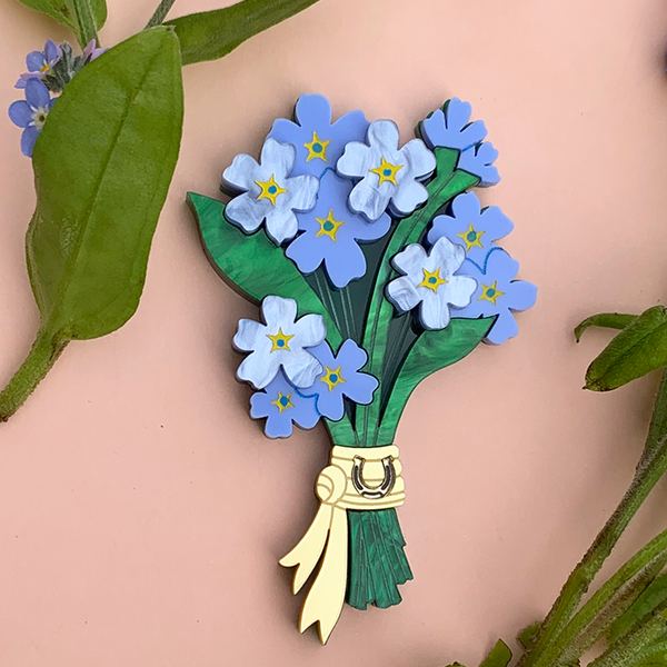 **PRE ORDER** FORGET ME NOT BOUQUET ACRYLIC BROOCH