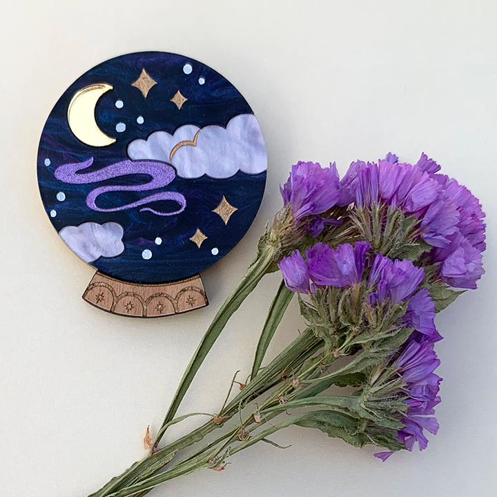 FORTUNE TELLER CELESTIAL ACRYLIC MINI BROOCH