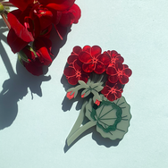 GERALDINE'S GERANIUM RED ACRYLIC BROOCH