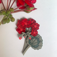 GERALDINE'S GERANIUM RED ACRYLIC BROOCH