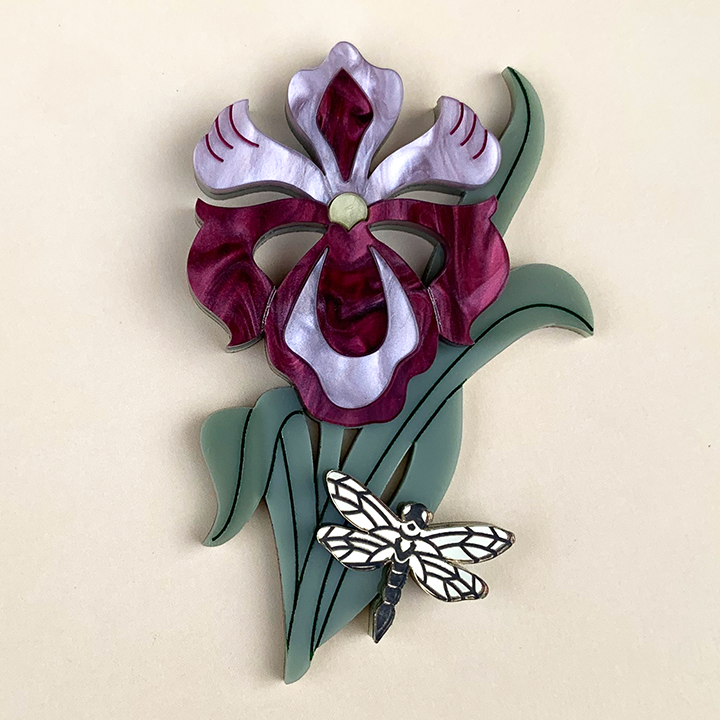 EVENING IRIS ACRYLIC BROOCH