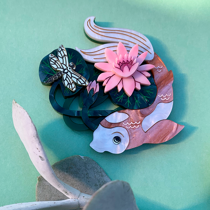 **PRE ORDER** COY KOI POND ACRYLIC BROOCH
