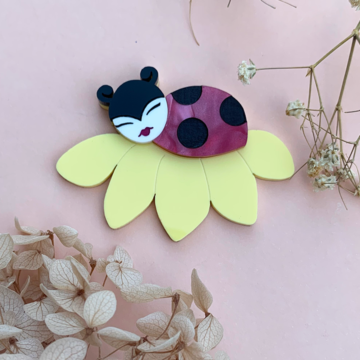 LUELLA LADYBIRD ACRYLIC BROOCH