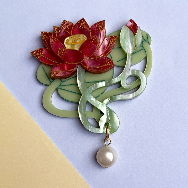 **PRE ORDER** LOTUS LOVE STORY ACRYLIC BROOCH