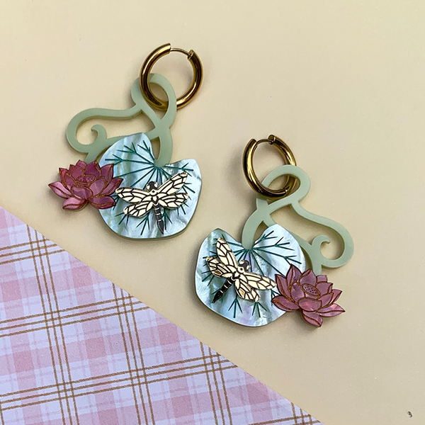 LOTUS POND ACRYLIC EARRINGS