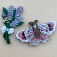 LAVENDER BEE MINE ACRYLIC BROOCH