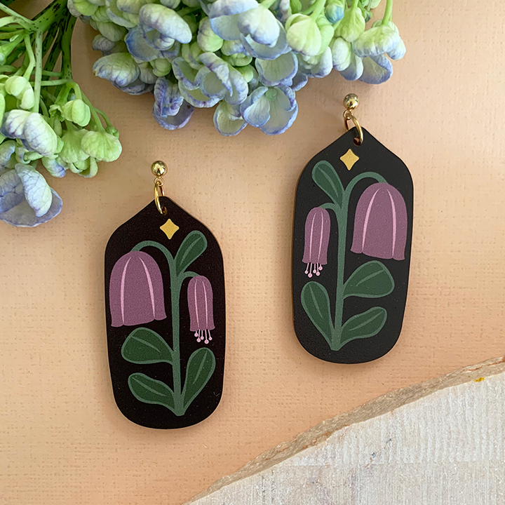 NIGHT GARDEN WOODEN EARRINGS