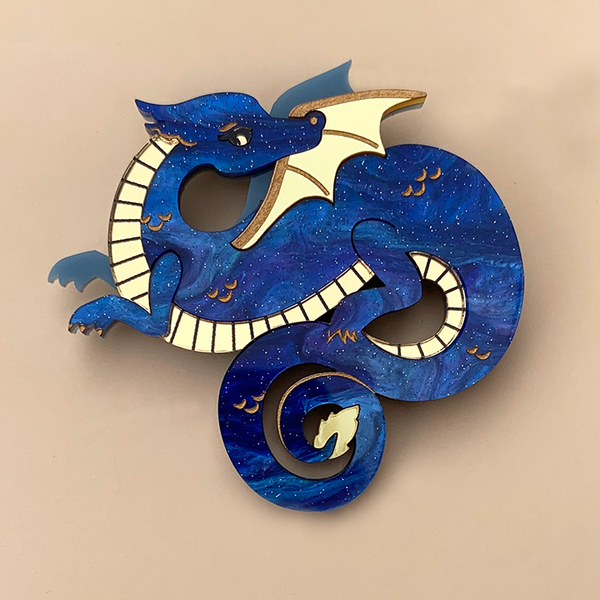 YEAR OF THE DRAGON 2024 OCEAN ACRYLIC BROOCH