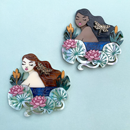 LADY OF THE POND FAIR ACRYLIC BROOCH