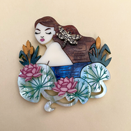 LADY OF THE POND FAIR ACRYLIC BROOCH