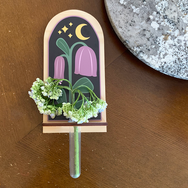 NIGHT GARDEN WOODEN VASE WALL ART