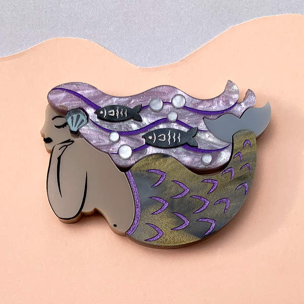 MERMAID PURPLE DREAM HALLOWEEN ACRYLIC BROOCH