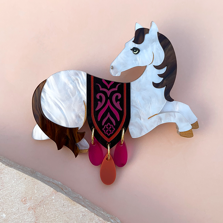 THE ROYAL EQUINE ACRYLIC BROOCH
