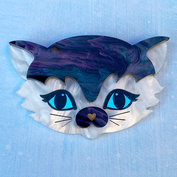 **SECONDS** STAR STRUCK SADIE CAT GALAXY ACRYLIC BROOCH