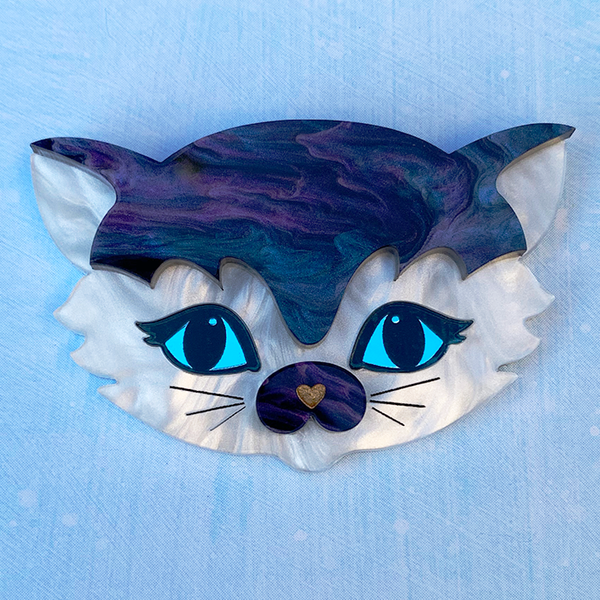 **SECONDS** STAR STRUCK SADIE CAT GALAXY ACRYLIC BROOCH