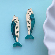 SWIMMING TO SARDINIA ACRYLIC EARRINGS GREEN