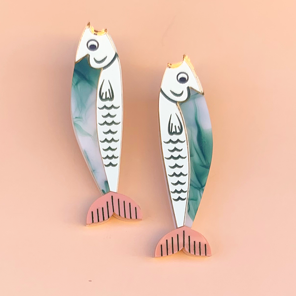 SWIMMING TO SARDINIA ACRYLIC EARRINGS