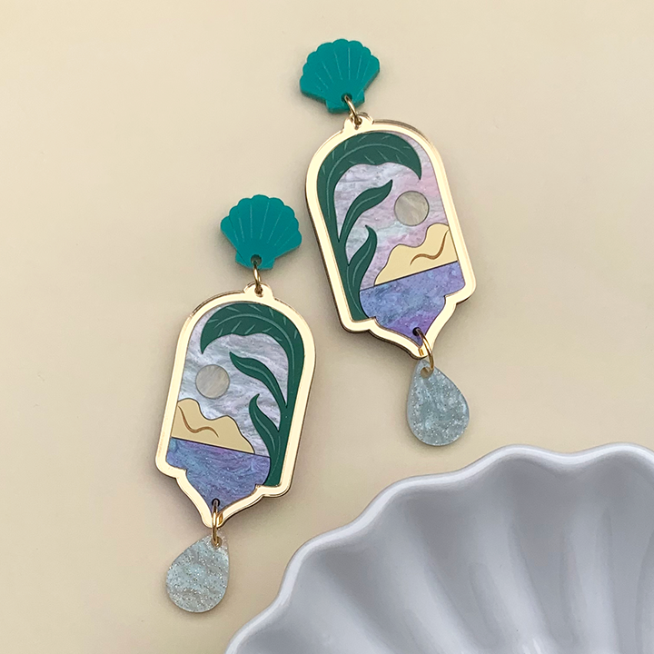 SEASIDE ESCAPE LAGOON ACRYLIC EARRINGS