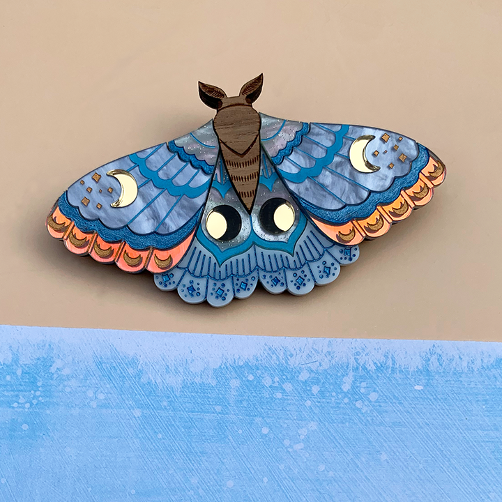 SKY WITCH MOTH ACRYLIC BROOCH