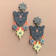 STAR PANTHER ACRYLIC EARRINGS