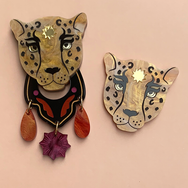 SUN LEOPARD ACRYLIC BROOCH