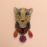 SUN LEOPARD ACRYLIC BROOCH