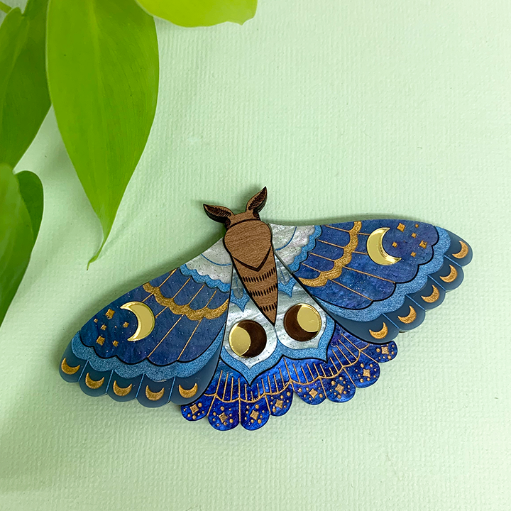 PRE ORDER WATER WITCH MOTH ACRYLIC BROOCH