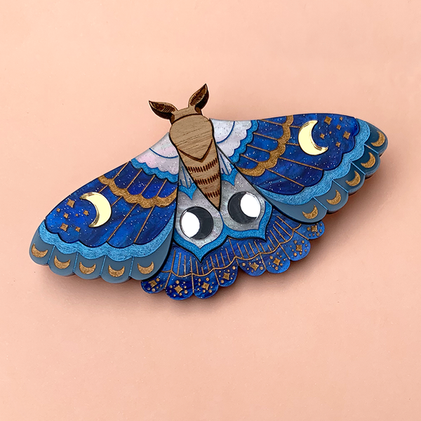 WATER WITCH MOTH ACRYLIC BROOCH