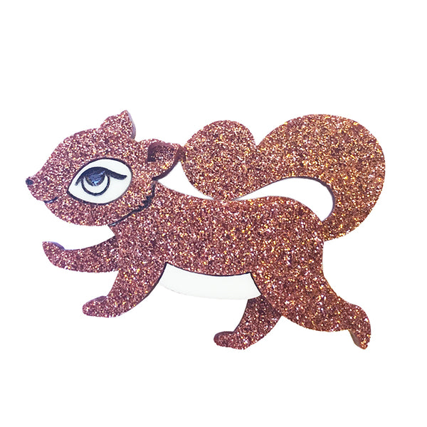 **SECONDS** SQUIRRELLING AWAY FAY ACRYLIC BROOCH