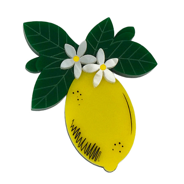 **SECONDS** LEMON BLOSSOM ACRYLIC BROOCH