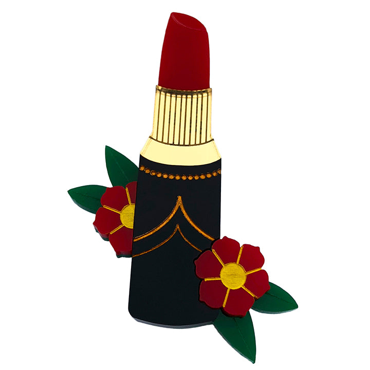 **SECONDS** LULU LIPSTICK ACRYLIC BROOCH